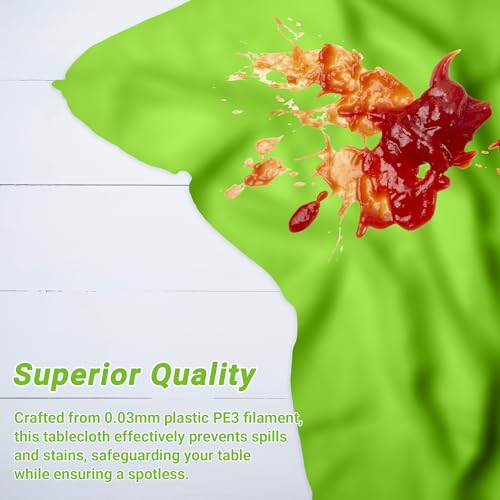 Image of QZYL 4 PCS Plastic Tablecloth, 54 x 108 Inches Waterproof Disposable Table Cloth, Spring Tablecloth of Baby Shower Football Party Decorations, Table Cover for Rectangle and Round