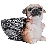JARPSIRYクリエイティブ灰皿 樹脂製 フレンチブルドッグ アッシュトレイ かわいい 面白い 犬の形 デスクトップ アッシュホルダー 屋内 屋外 自宅 オフィス 卓上装飾 男性へのクールなギフト (ブラウン)