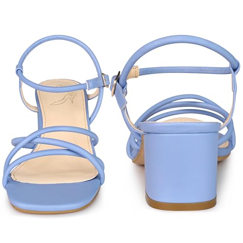 Perphy Strappy Heels Square Toe Slingback Chunky Heel Sandals for Women2