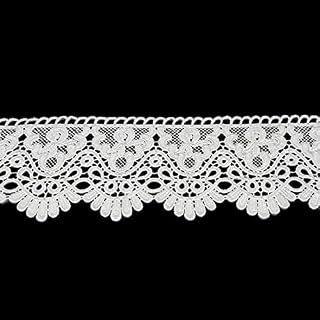 xingmo 4.5 Yards Lace Edge Trim Ribbon 10 cm Wide Embroidered Lace Trim Lace Edge Trim Floral Lace Ribbon (White)