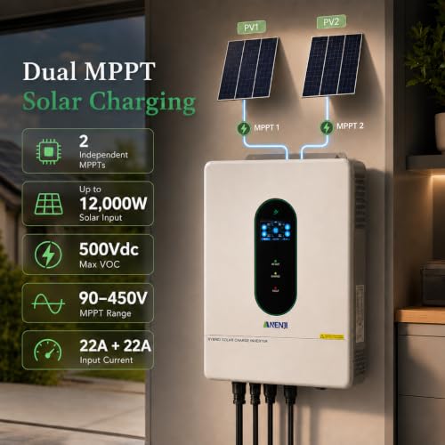 Image of 12000W Hybrid Solar Inverter 48V Split Phase 120V /240V, Dual MPPT 500V Input, Pure Sine Wave Off Grid Inverter Charger with WiFi & BMS Support, Parallel up to 6 Units-UL Certification