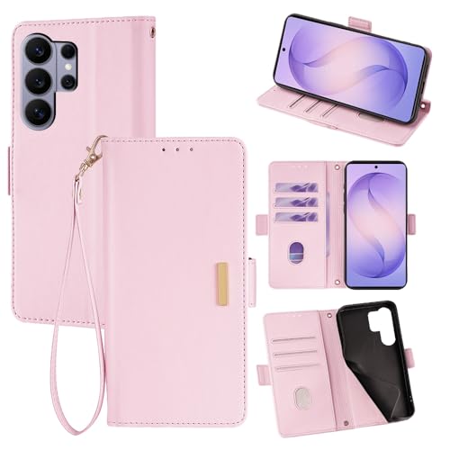 For Galaxy S26 Ultra �P�[�X SC-53G/SCG37 �J�o�[�yPokaas�z�S�ʕی� �J�[�h���[ ���u���X�^���h�@�\ ����PU���U�[ ������� �㎿�Ȏ�G�� �C�菝�h�~ �����h�~ �}�O�l�b�g�� (�s���N, Galaxy S26 Ult