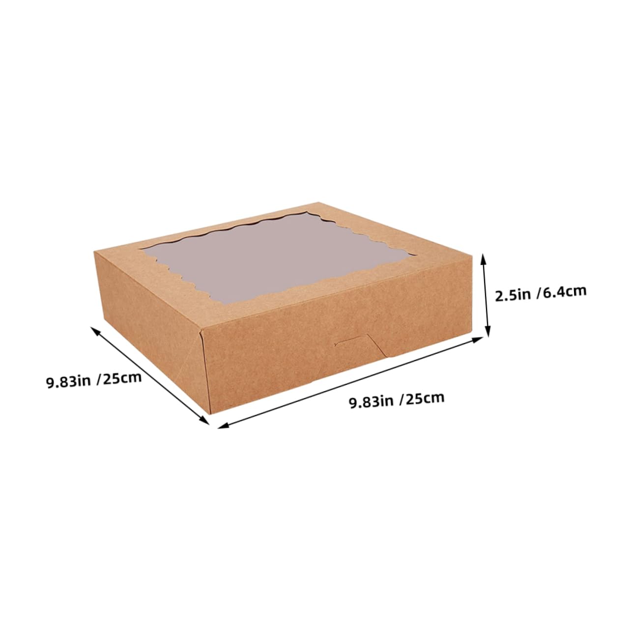KICHOUSE 10 Pack Window Cake Boxes Delicate Paper Packaging for Cupcakes Bakes and Desserts