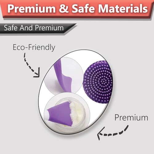 Image of TEMPERIA (1 pcs) 2 in 1 Silicone Face Scrubber Brush for Men & Women - Facial Massager Tool for Cleansing - Exfoliating Brush for Face Wash Scrub (Random Colors) (MN02)