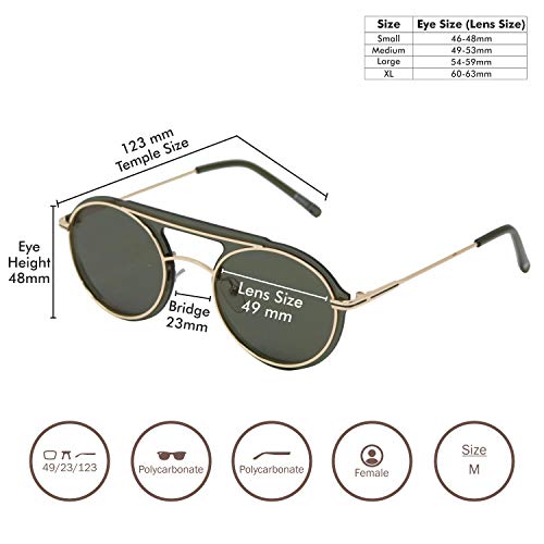 Image of ENRICO Unisex Full Rim Round Sunglasses | UV Protected Anti-glare Sunglasses | Round Sunglasses for Men & Women