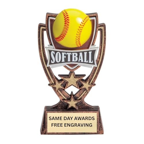 Same Day Awards 4 Star Softball Trophy - 6" Custom