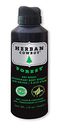 HERBAN COWBOY Dry Spray Deodorant Forest â€“ 2.8 oz | Menâ€™s Dry Spray Deodorant | Enhanced with Parsley, Rosemary & Sage | No Parabens, No Phthalates & Certified Vegan