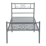 SimLife Stable Frame Size 6 Legs Two Headboards Mattress Foundation Steel Platform Bed Box Spring Re