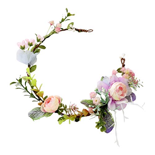 ZGP &Headdress Crown Flowers Headband Hair Accessories Wedding Festival Headband Accessories floral garland (Color : A)