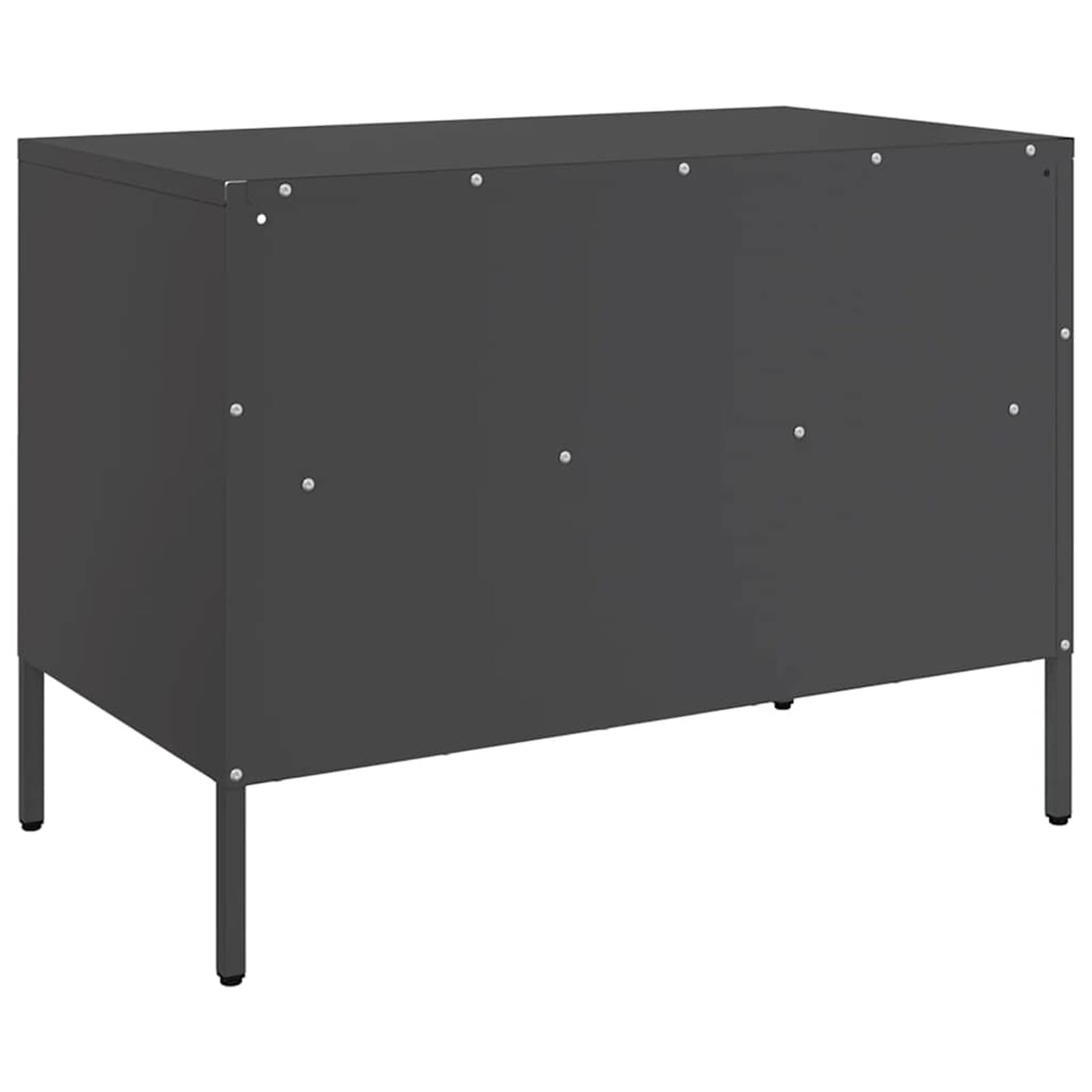 Szafki pod telewizor 2 szt. czarne ze stali walcowanej na zimno 68 x 39 x 50,5 cm z regulowanymi nóżkami do salonu i sypialni