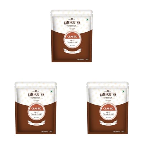 Image of Van Houten Professional (VHP) Milk Compound Buttons - 400 g | Ideal for Baking (Pack of 3)