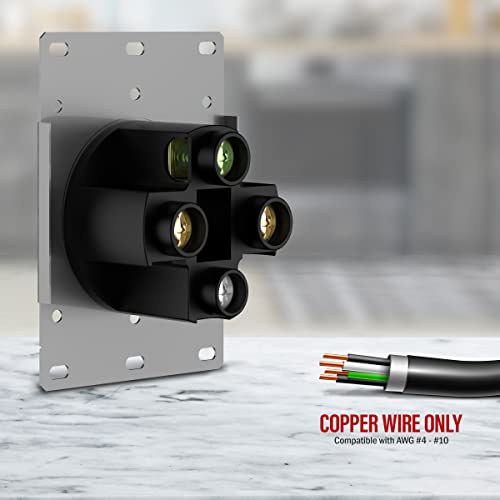 Enerlites 50 Amp Range Receptacle Outlet For Rv And Electric Vehicles, Nema 14-50R, 3-Pole, 4 Wire (10, 8, 6, 4 Awg Copper Only), 125/250V, 66500-W, White, 1 Pack #TOP4