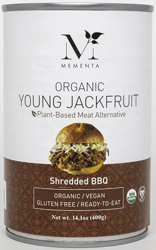 Mementa Inc Organic Young Jackfruit in Brine, 14.1 oz (Pack of 3) - Vegan Meat Alternative, Plant Based Meat, Jackfruit Canned Plain with Lime, Perfect for Healthy Vegan Dishes