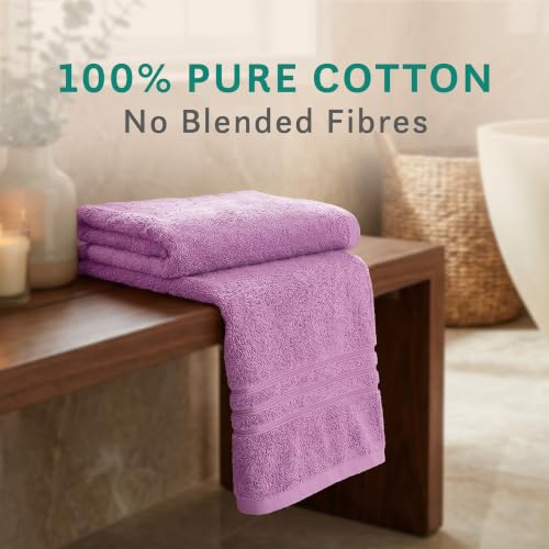 Image of MYTRIDENT Bath Towel for Men /Women | Comfort Living | Quick Drying | Travel Friendly | 1 Piece Large Size | 100% Cotton 400 GSM | 70 x 140 cms - Violet Sky