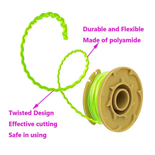 11ft 0.080\" Replacement Trimmer Spool for Ryobi One Plus AC80RL3 18v 24v 40v with AC14HCA String Trimmer Cap Covers Cordless Auto-Feed Twist Single Line (10 Spool+2 Cap) - Thumbnail 5