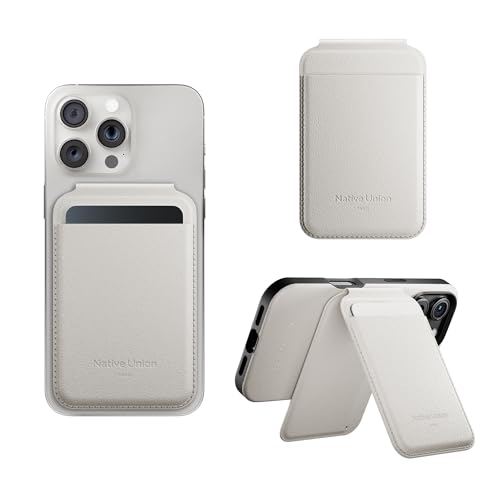 Native Union Active Wallet Stand | Magnetic – MagSafe Card Holder with Stand for iPhone Air, 17, 16, 15, 14 – Extra Secure & Ultra Slim – Stores 4 Cards – Durable & Recycled Materials (Sandstone) by Native Union - Used condition - US$29.53