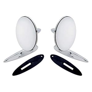 United Pacific 110745 Stainless Steel Exterior Mirror Bundle Set for 1955-57 Chevy Passenger Car, Hardware & Gasket Included – ONE Set (Pack of 2)