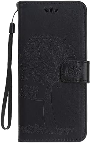 Skhawen iPhone 11 Case, Flip Shockproof PU Leather Embossed Owl Wallet Magnetic Cover for iPhone 11 with Card Holder Viewing Stand, Green