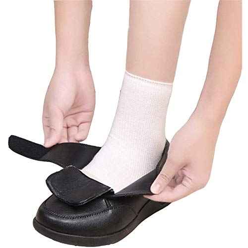 Memory Foam Air Cushion Elderly Shoes Edema Shoes, for Grandma Grandpa Elderly Walking Shoes, for Diabetic Arthritis Swollen Footwear,Black-363