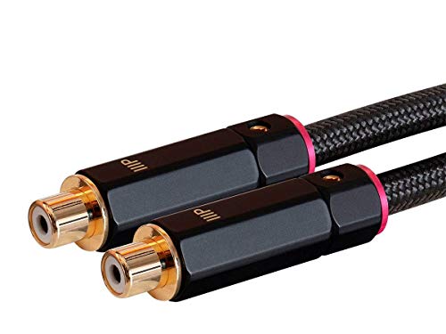 Monoprice Adaptador RCA macho a 2 hembras 1 pie negro miniatura 3