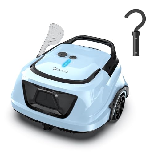 Cordless Robotic Pool Vacuum for Above Ground Pools, Automatic Pool Cleaner with Powerful Suction,180μm Dual Filters & LED Indicator, 130Min Runtime, 2.5h Fast Charging, Self-Parking, Covers 1100sq.ft