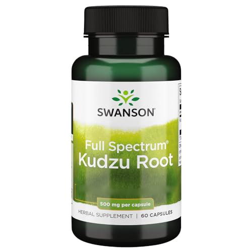 Swanson Full Spectrum Kudzu Root 60 glutenfreie Kapseln 500mg Pflanzliche Ergänzungsmittel je Dosis Sojafrei GMO frei Geschmacksneutral