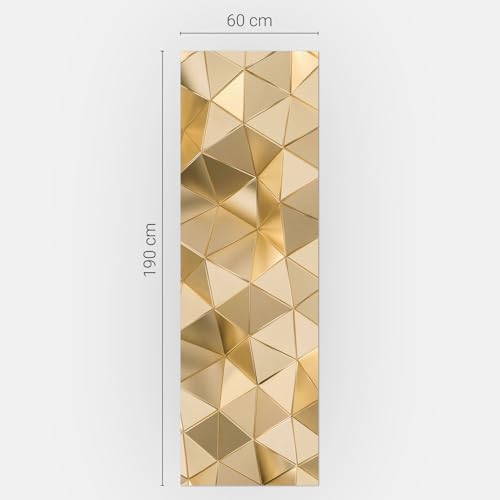 Autocollant porte réfrigérateur 60x190 cache rayure géométrie 3D