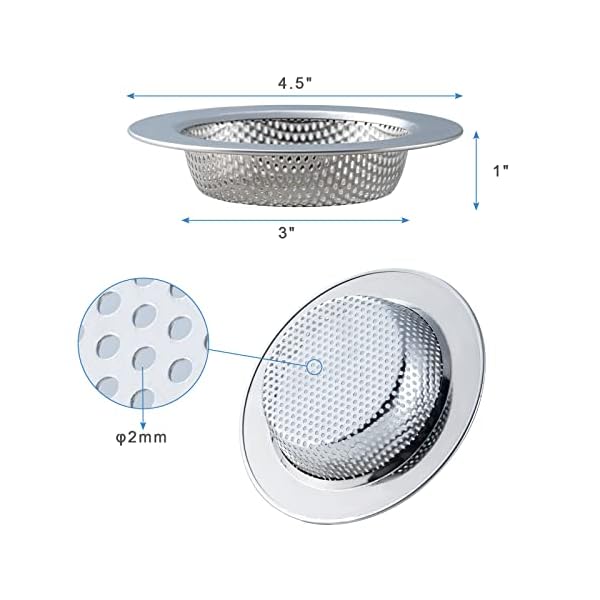 Honmein 2 Stück Spülbeckensieb für die meisten Küchenspüle, verbessertes doppellagiges, sicheres Design, Küchenspüle… – Bild 5