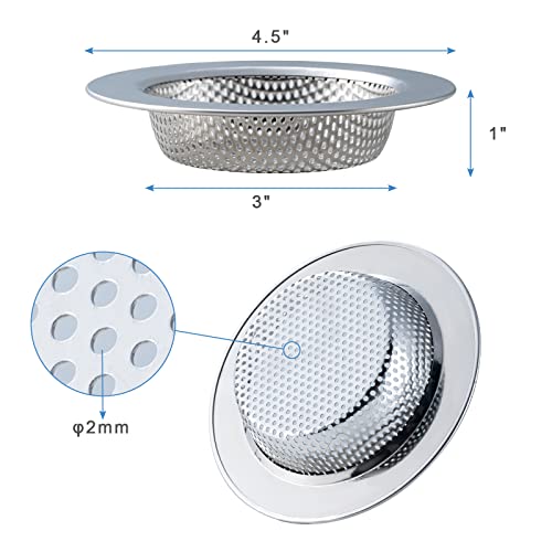 2 Pcs Sink Strainer for Most Kitchen Sink Drain Basket, Upgraded Double-Layer Safe Design Kitchen Sink Strainer (Outer Diameter 4.5 Inch) - Image 5