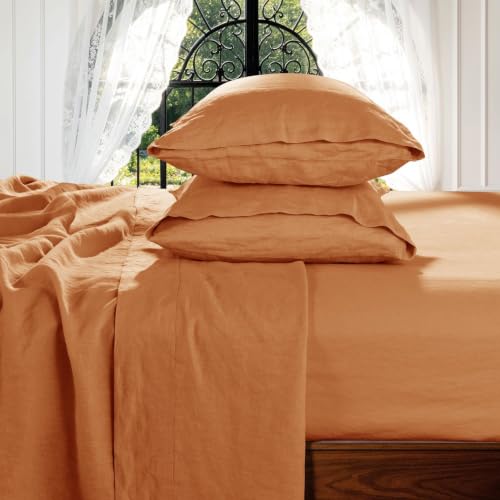 Shilucheng 100% French Linen Sheets - King Size Bed Sheets