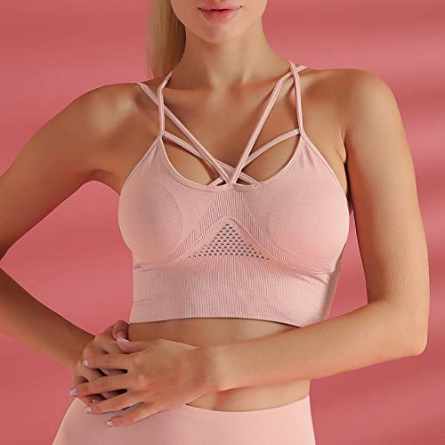 pedkit Sutiã esportivo feminino oco criss-cross strappy removível acolchoado treino atlético ioga co