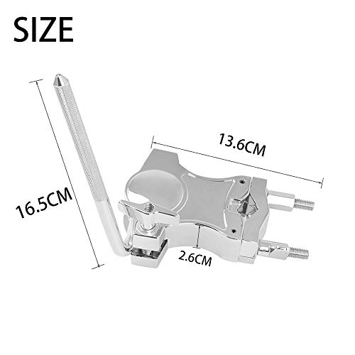 Abrazadera ajustable para extensión de tom de batería Eujgoov con soporte de abrazadera y montura en L para accesorios de percusión miniatura 2