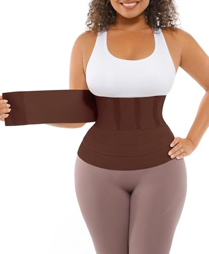 FeelinGirl Wrap Waist Trainer pour Femme Bande d'entraînement à la Taille enveloppante, Corset de Sport Noir
