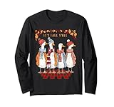fall y'all autumn goose squad accogliente oca autunno arte divertente maglia a manica