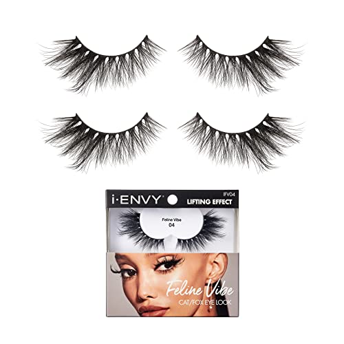 i-ENVY 2 Pairs False Eyelashes Feline Vibe Cat and Fox Eye Lifting Look, Dramatic Lashes (04)