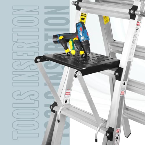 image for ORIENTOOLS Ladder Work Platform, Ladder Accessories, Heavy Duty Ladder