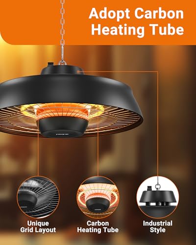 Pasapair Patio Heater - 1500W Outdoor Hanging Heater 3S Fast Heating With Remote thumb #2