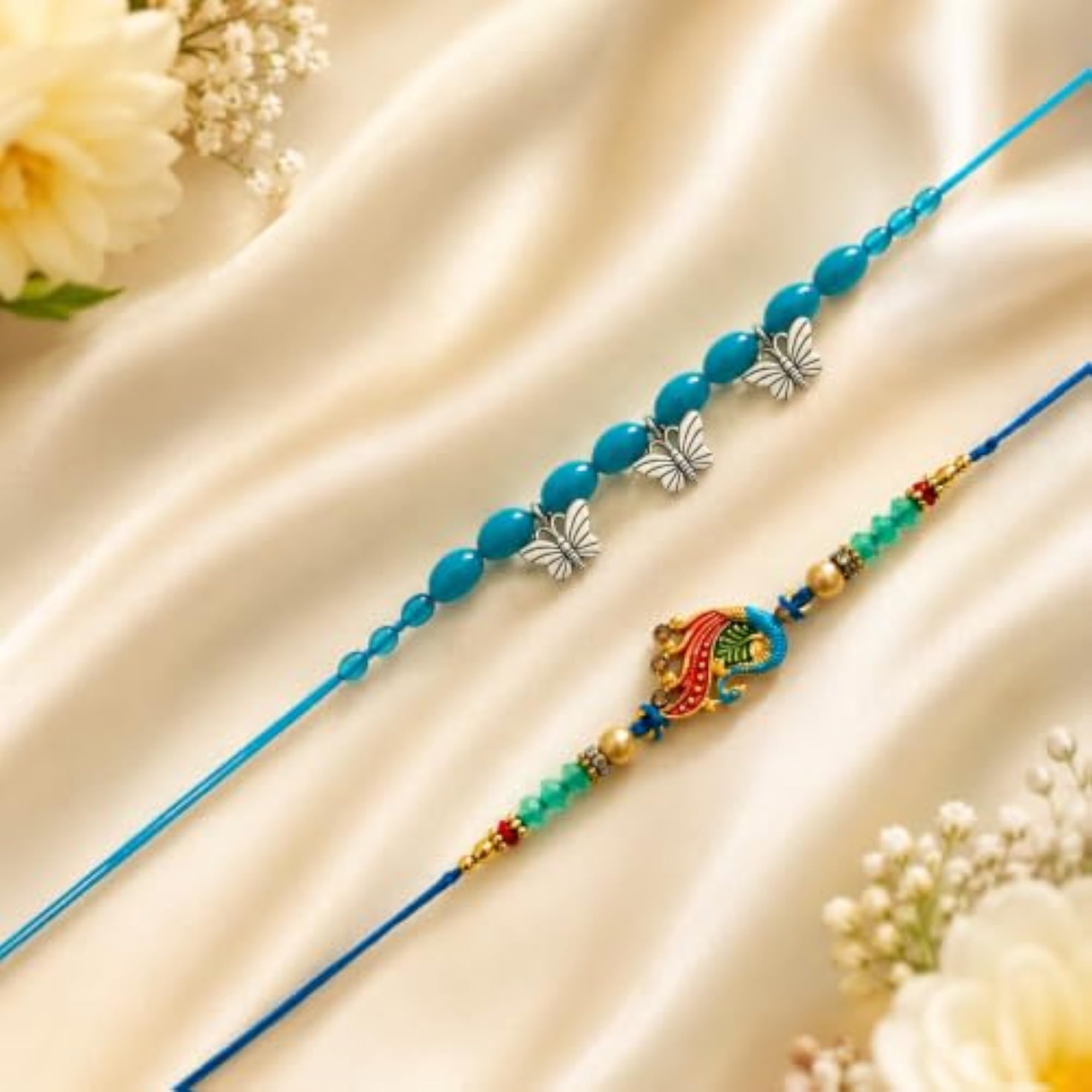 Premium Rakhi Set for Bhaiya & Bhabhi with Keychain