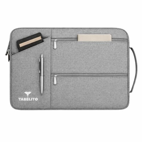 Image of Tabelito Nylon, Pearl Cotton Hybrid Laptop Bag Sleeve Case Cover Pouch for laptops (Grey, 15.6 Inches /39.6Cm)