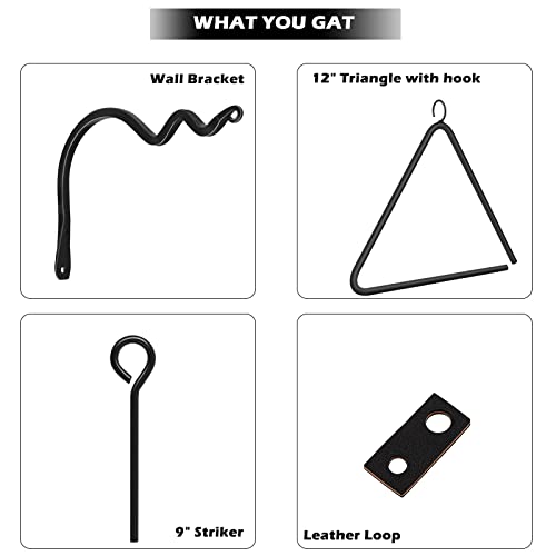Blacksmith-Iron-Dinner-Bell-Hand-Made-12-Triangle-Dinner-Bell-Heavy-Duty-Primitive-Hand-Forged-Wrought-Iron-Triangle-Dinner-Bell-Iron-Triangle-Chime Blacksmith Iron Dinner Bell Hand Made 12 Triangle Dinner Bell Heavy Duty Primitive Hand Forged Wrought Iron Triangle Dinner Bell Iron Triangle Chime