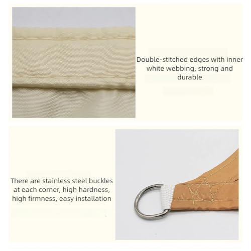 Toldo triangular con bloqueo UV para patio exterior con anillos en D duraderos 4