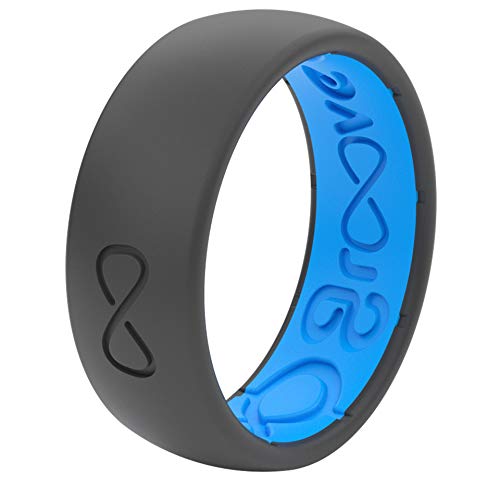 Solid Deep Stone / Blue Silicone Ring By Groove Life - Breathable Rubber Wedding Rings For Men, Lifetime Coverage, Unique Design, Comfort Fit Ring - Size 11 #TOP1