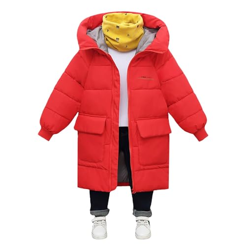 OBiQuzz Giacca trapuntata per bambini leggera: piumino caldo giacca invernale lunga con chiusura lampo giacca in cotone tinta unita cappotto invernale confortevole giacca trapuntata classica per il