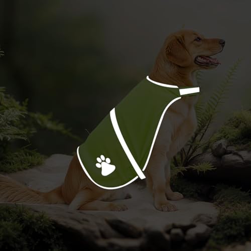 Reflective Dog Vest High Visibility Safety Service Jacket - Adjustable Apparel for Outdoor Activities, Walking, Hunting at Night (M, Fluorescent Yellow) - Image 3