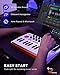 HXW 25 Key USB MIDI Keyboard Controller With Bluetooth, Professional Mini Midi Keyboard with OLED Screen, Beat Maker Machine for Music Production, Software Included, EMK-25 White