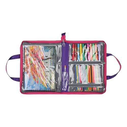 Image of Echo Boomers A4 Kids Drawing Bag | Art & Stationery Organizer with Zipper Pocket (Let's Get Creative Theme)