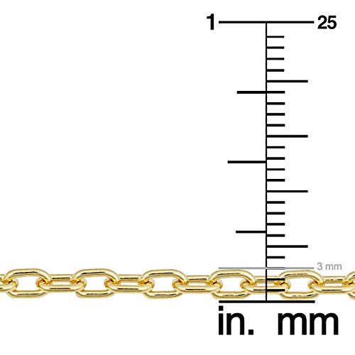 14k Yellow Gold Filled 3 mm Parallel Cable Link Chain Necklace for Women (16, 18, 20, 24 or 30 inch)4