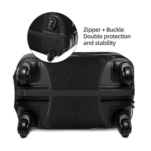Sunflower Black Grey Print Travel Luggage Cover - Personalization Elastic Suitcase Protector,XL(Fit 29-32 Inch Luggage)4