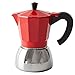MYYINGELE Zaparzacz do espresso, garnek do maka, tradycyjny ekspres do kawy na kuchenkę, aluminium, dostępny w 4 i 9 rozmiarach kubków, do domowego biura dzbanka, czerwony, 4 filiżanki