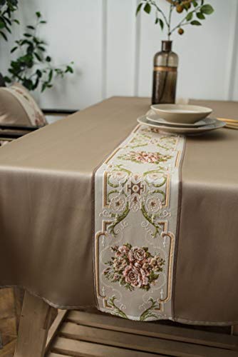 Nappe rectangulaire 150x260cm cache misère et protège table brodée - 7